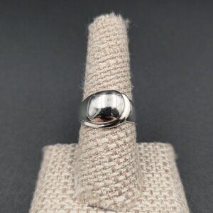 Size 8 Sterling Silver Abstract Design Bright Unisex Band Ring A6602